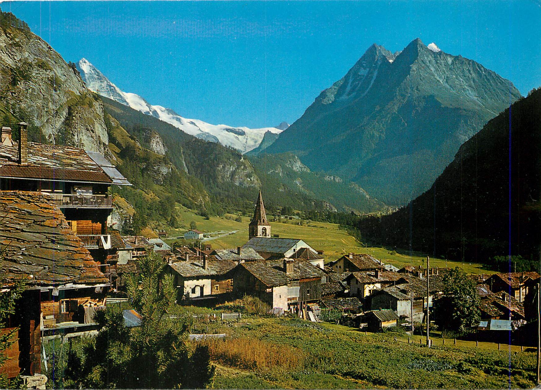 CPM Evolene 1371 m Val d'Herens Dent Blanche 4357 m Dents de Veisivi Dent Perroc