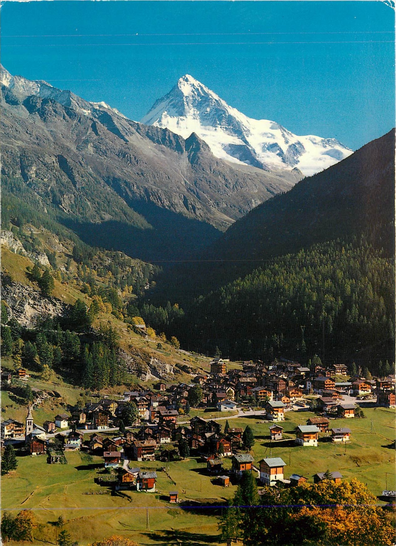 CPM Les Hauderes 1436 m Val d'Herens Valais Dent Blanche 4357 m