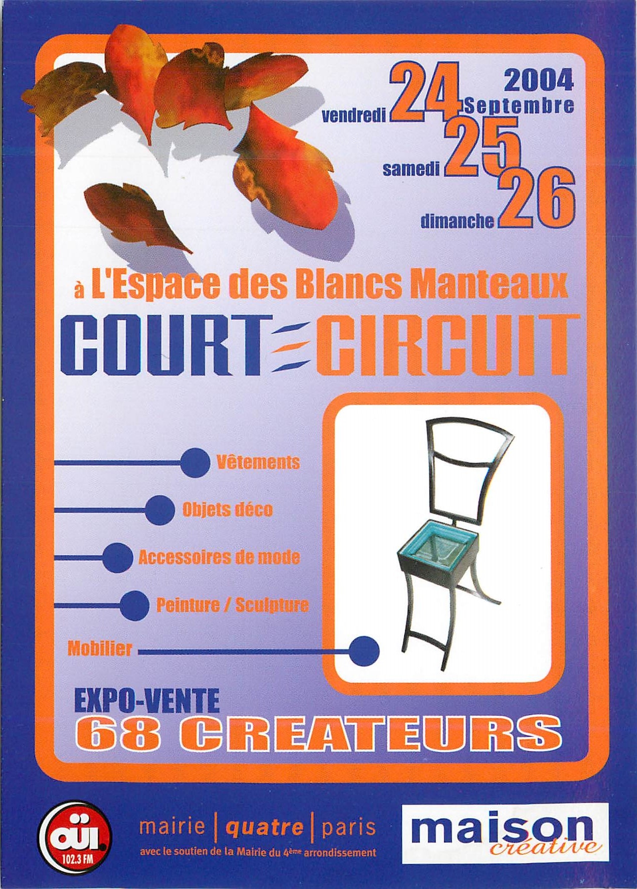CPM L'Espace des Blancs Manteaux Court Circuit Expo Vente 68 Createurs Paris 
