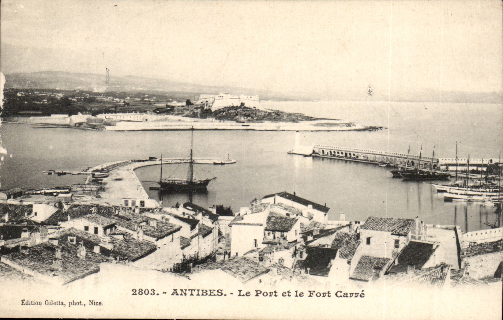 Antibes - the Port and Fort the Cross-section - CPA
