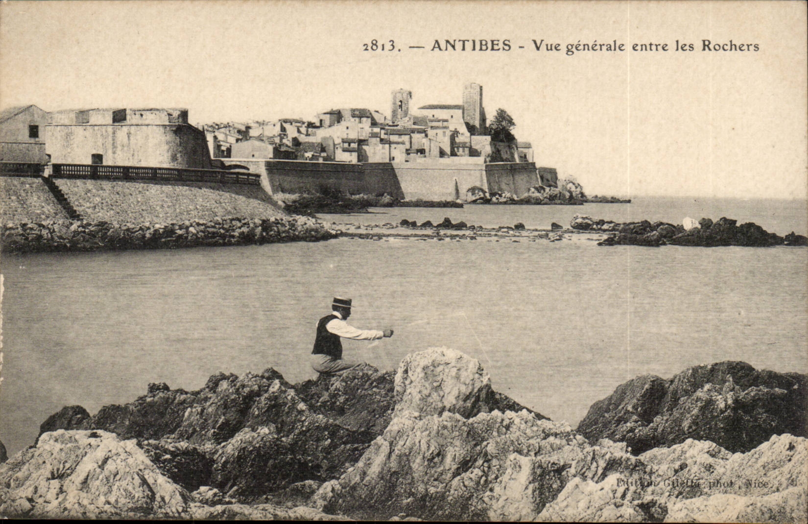Antibes - View between the Rocks - CPA