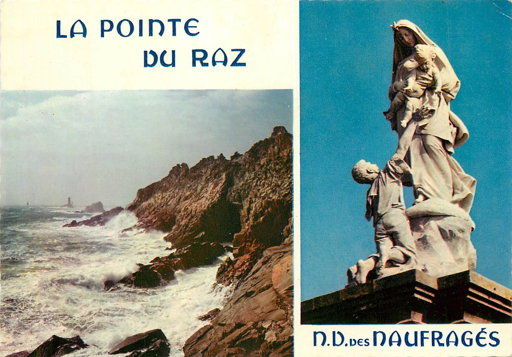CPM La bretagne en couleurs mx 425 la pointe du raz et notre dame des naufrages