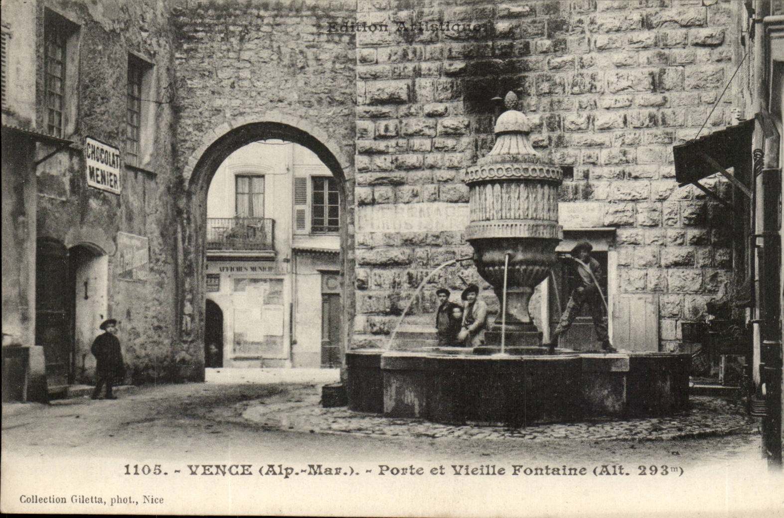 Vence - Station and Old Alt Fountain 293 m - CPA (children)