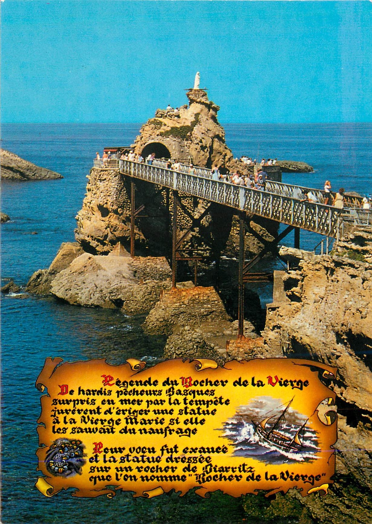 CPM Biarritz Legende du Rocher de la Vierge