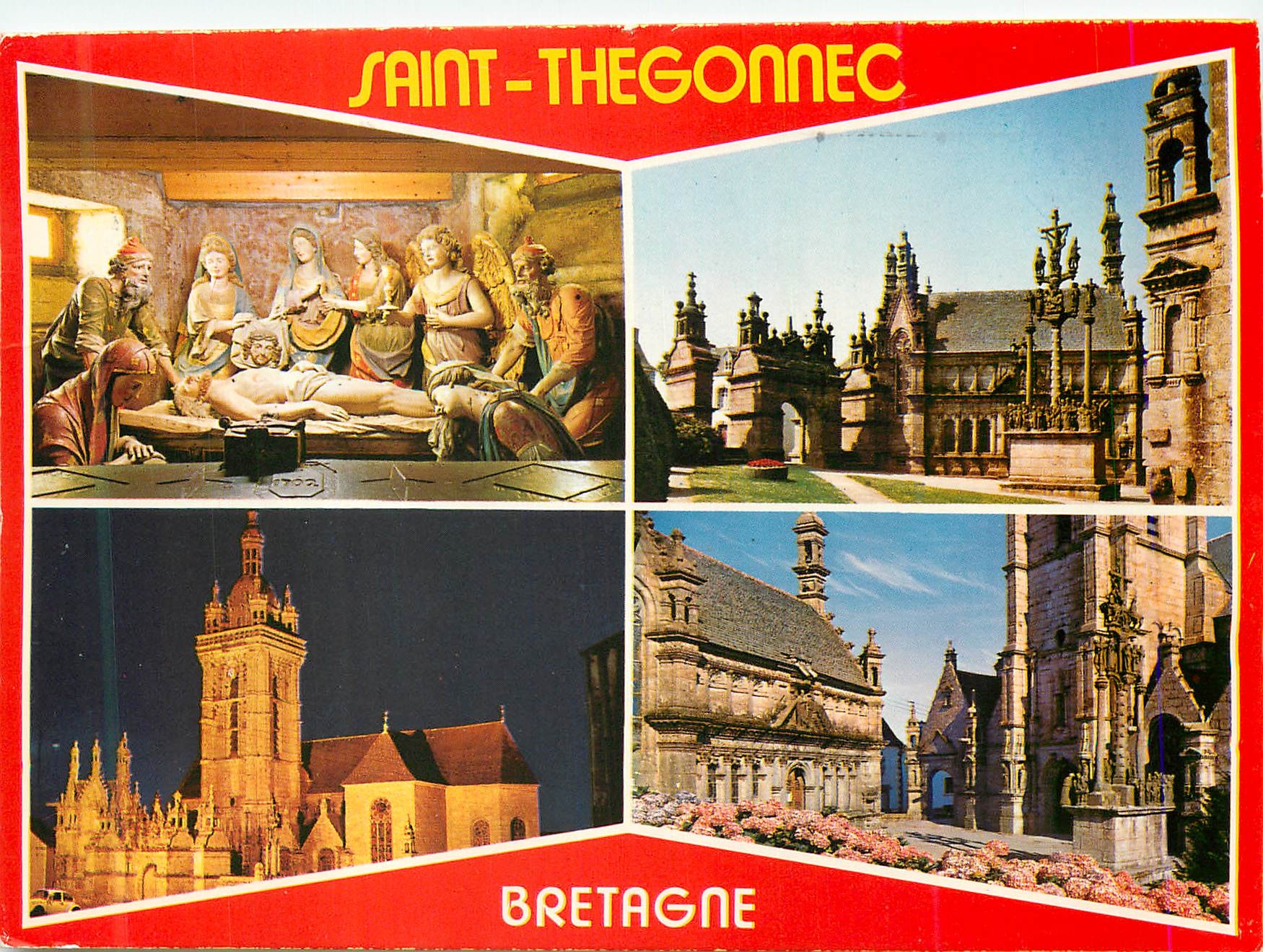 CPM Couleurs de Bretagne Saint Thegonnec L enclos la mise au tombeau le calvaire et l eglise