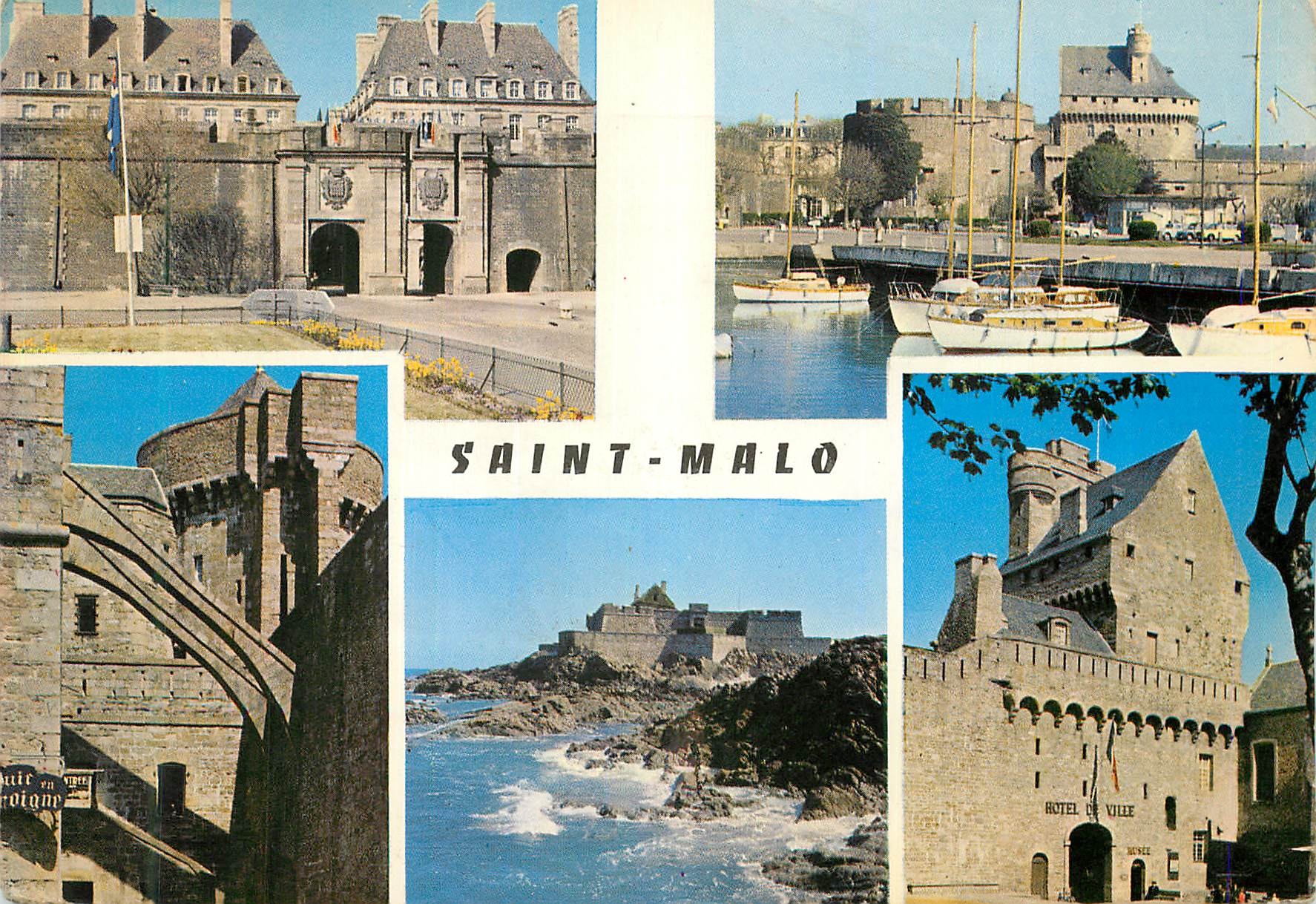 CPM En Bretagne Saint Malo Porte St Vincent Chateau Tour de Quic en Groigne Fort National Donjon