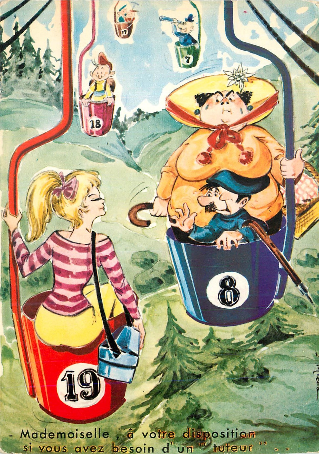 CPM Mademoiselle a votre disposition si vous avez besoin d un tuteur Teleferique