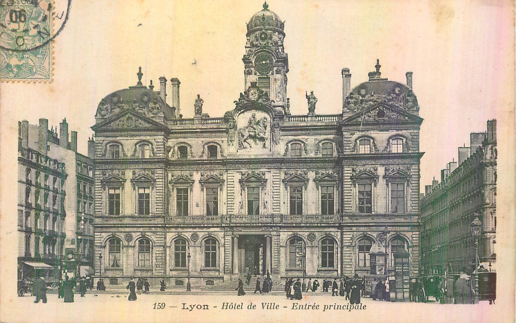 CPA Lyon Hotel de Ville Entree Principale