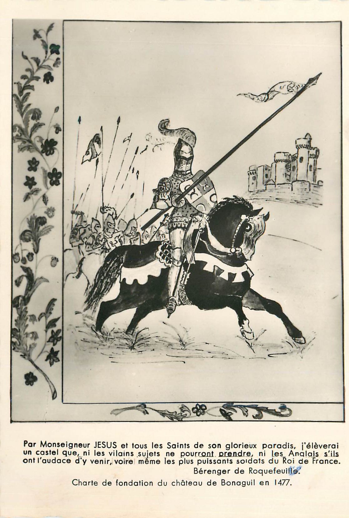 CPM Musee de Bonaguil Berenger de Roquefeuil Partant Rendre Hommage au Roi Charles VII (15 Fev 1483)