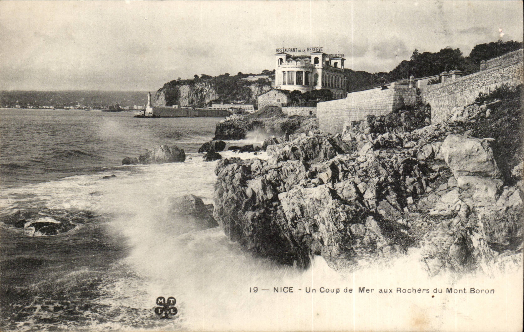 Nice - a heavy swell to the Rocks of Mont Blanc - CPA