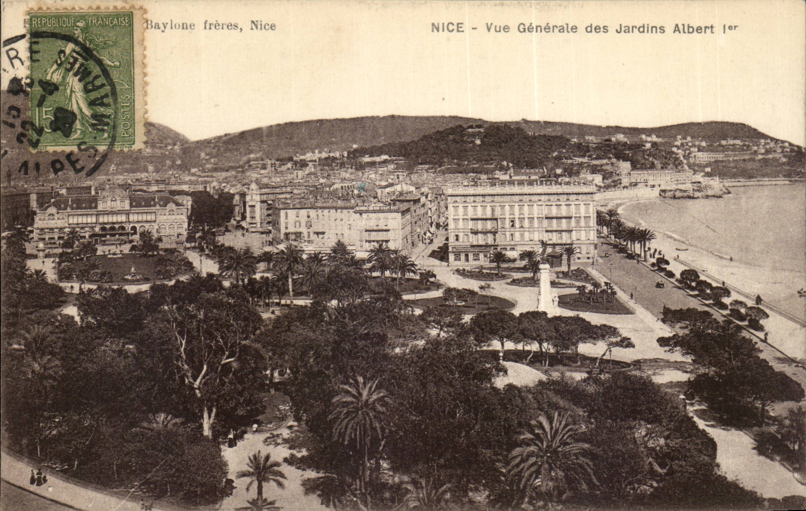Nice - View of the Gardens Albert 1 - CPA
