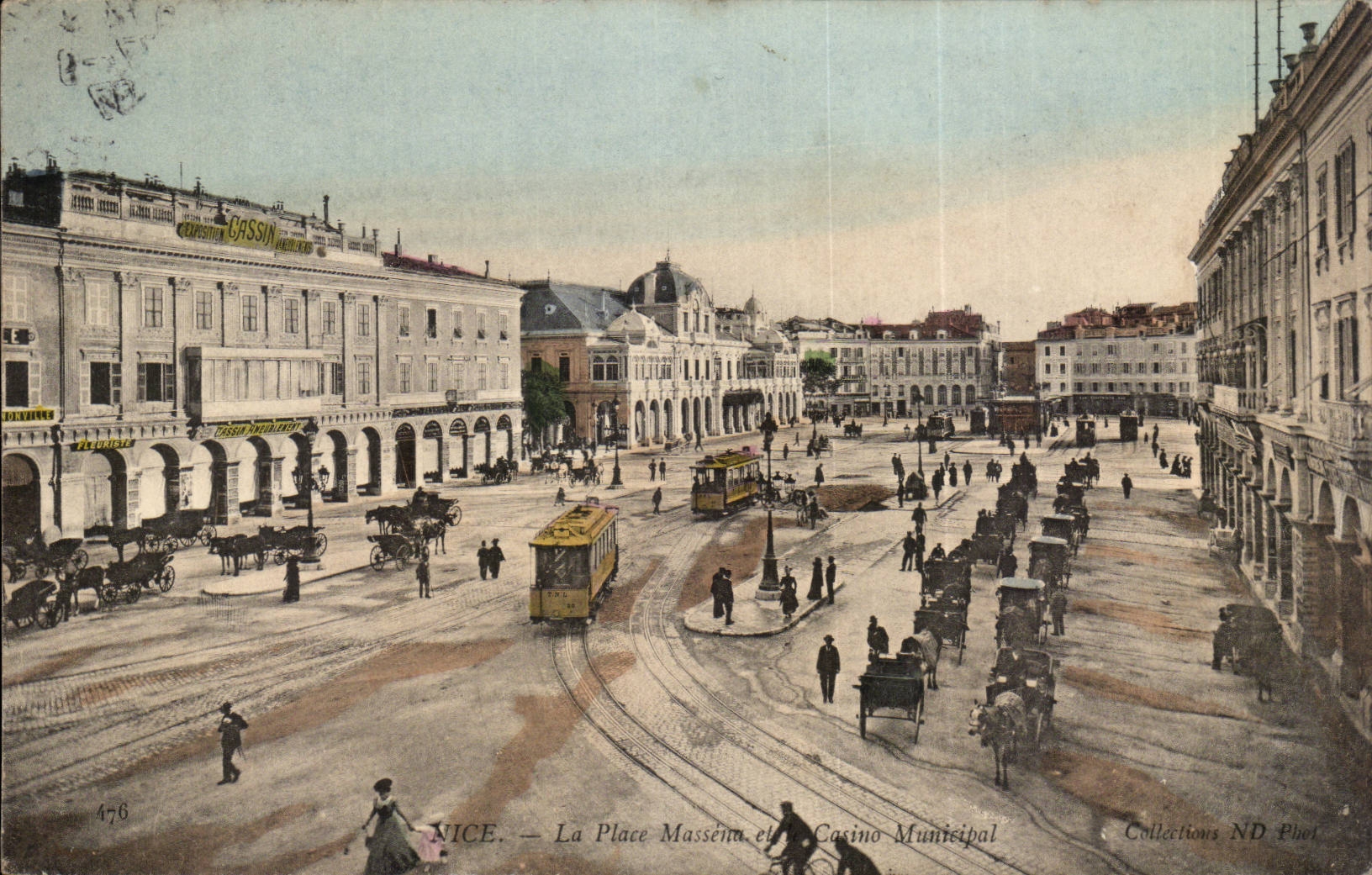 Nice - the Place Masseim and Municipal Casino - tram - CPA