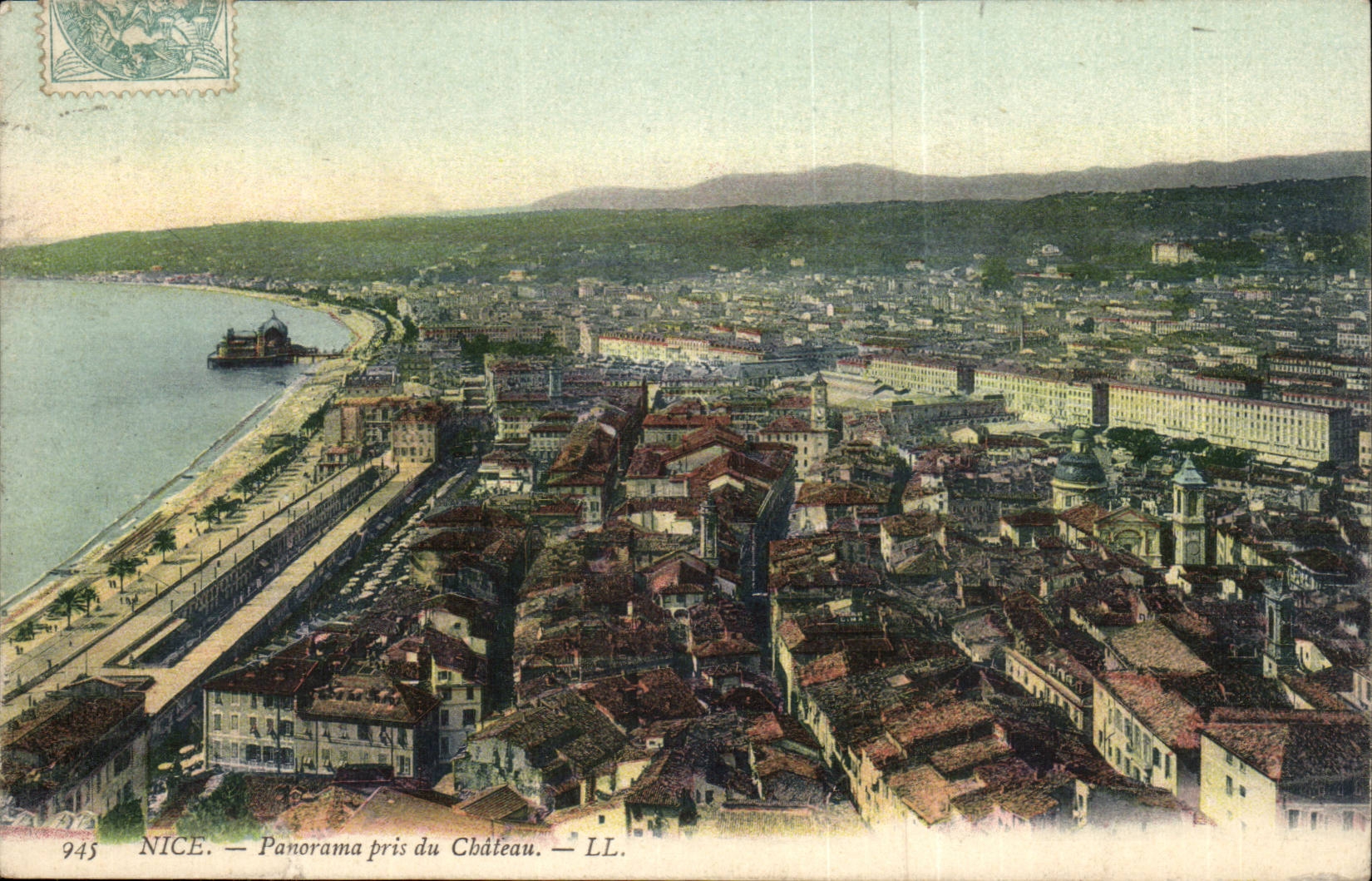 Nice - Panorama taken of the Castle - CPA