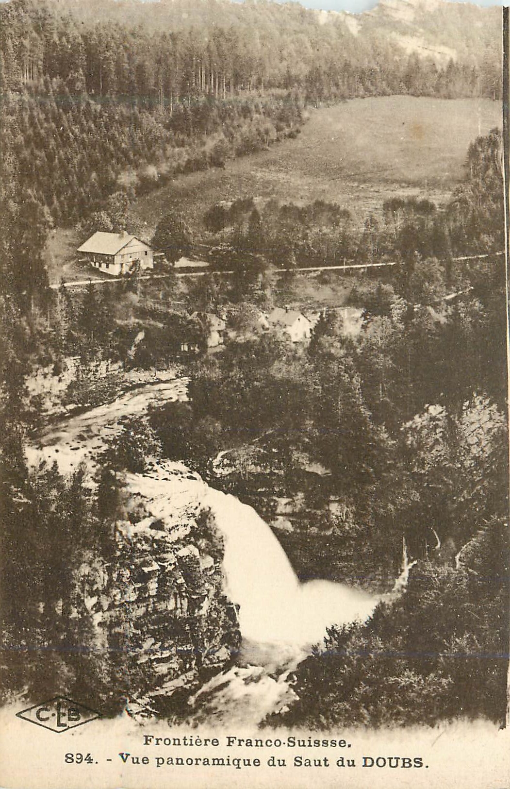 CPA Frontiere franco suisse 894 vue panoramique du saut du doubs