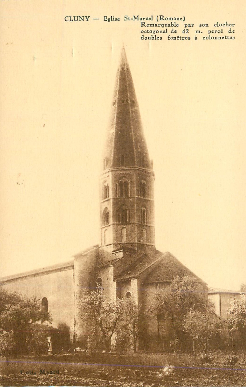 CPA Cluny eglise st marcel(romane)