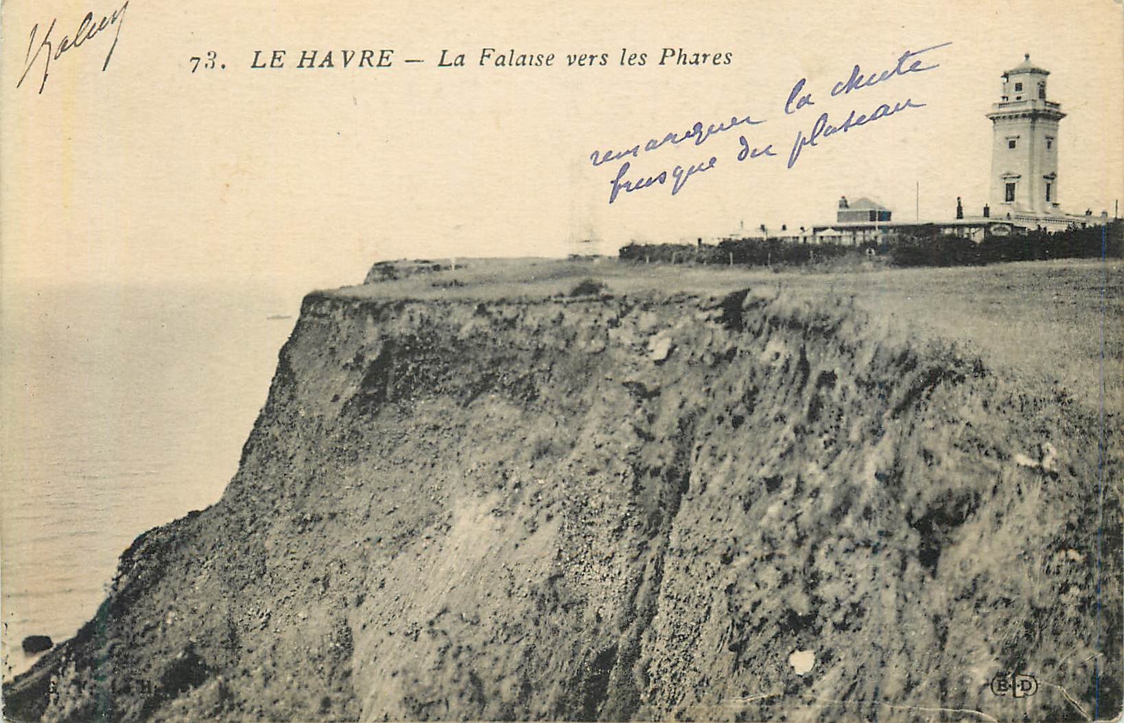 CPA 73 le havre la falaise vers les phares
