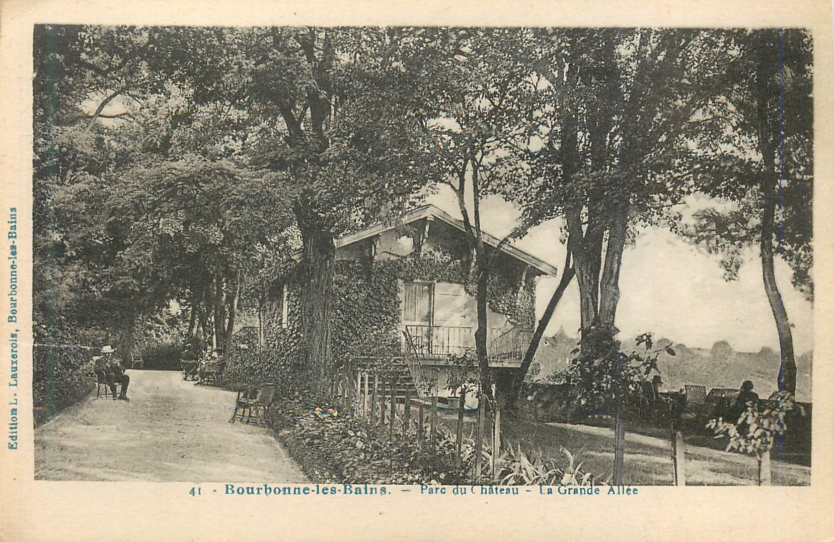 CPA 41 bourbonne les bains parc du chateau la grande allee