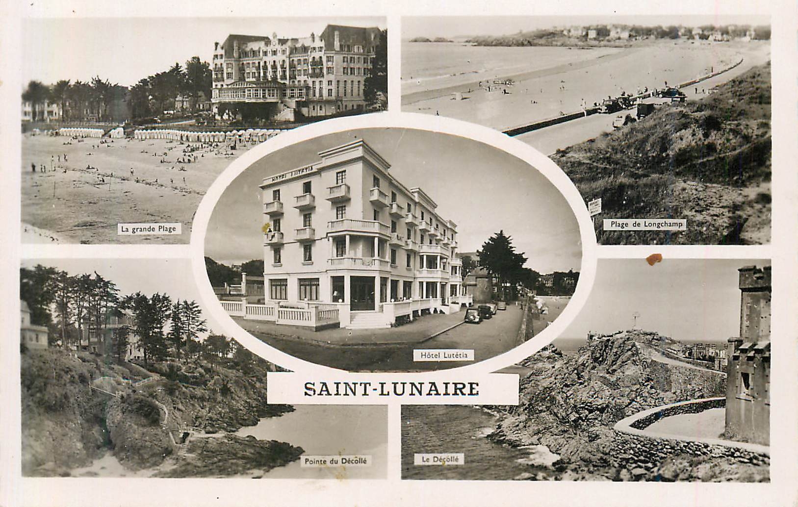 CPM Saint lunaire La grande plage de Longchamp Pointe du Decolle Le decolle