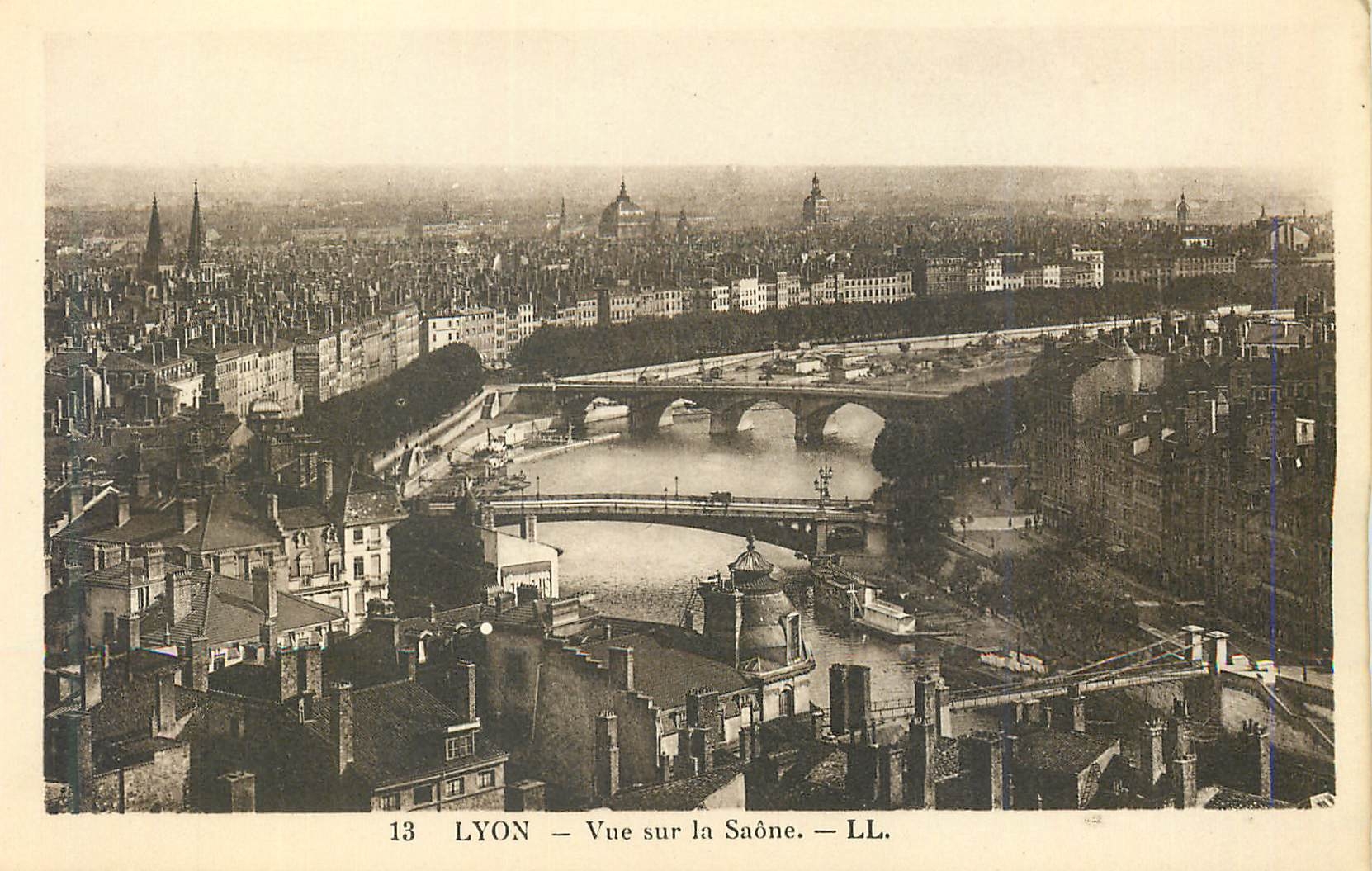 CPA 13 lyon vue sur la saone