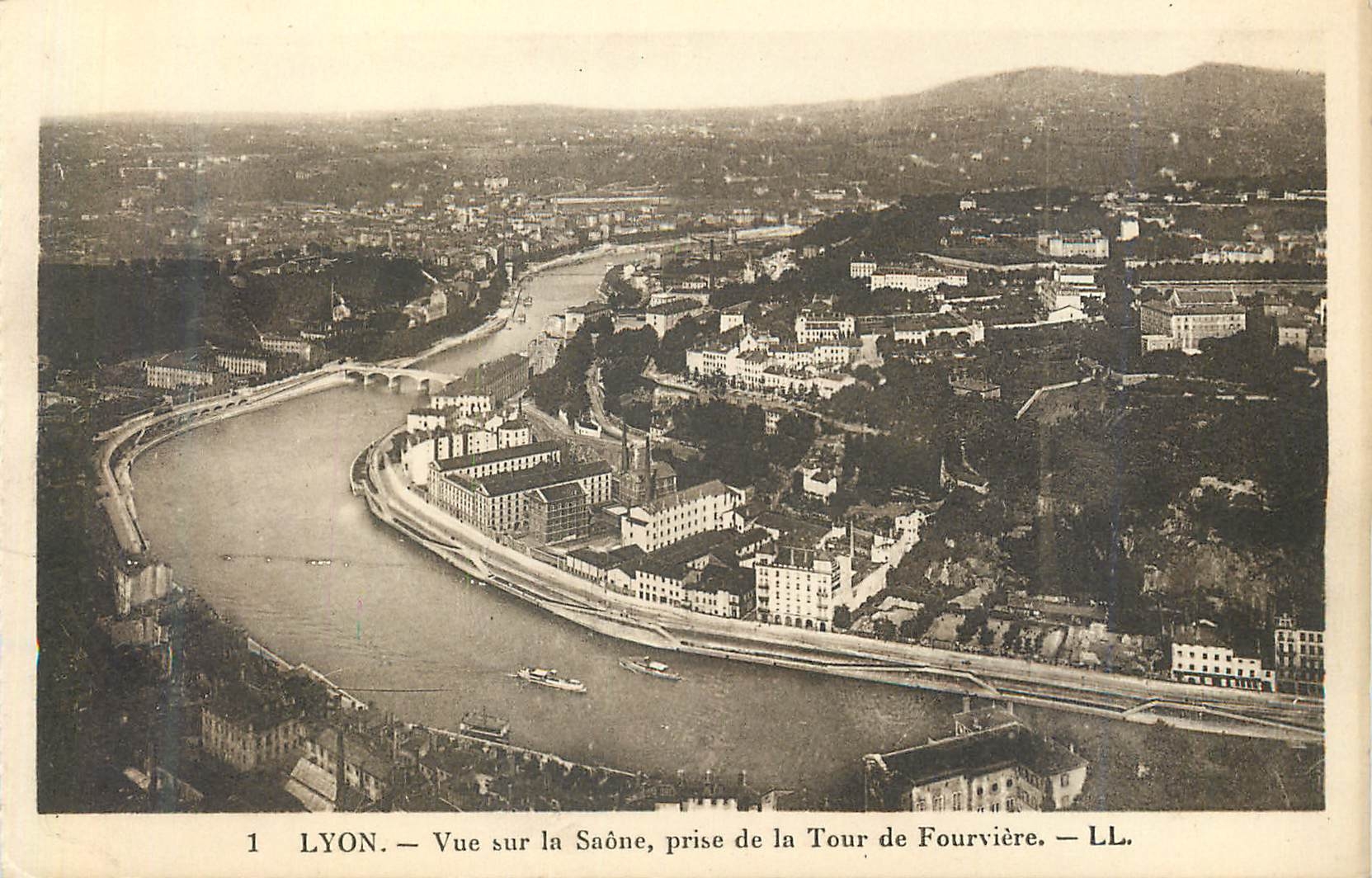 CPA 1 lyon vue sur la saone prise de la tour de fourviere