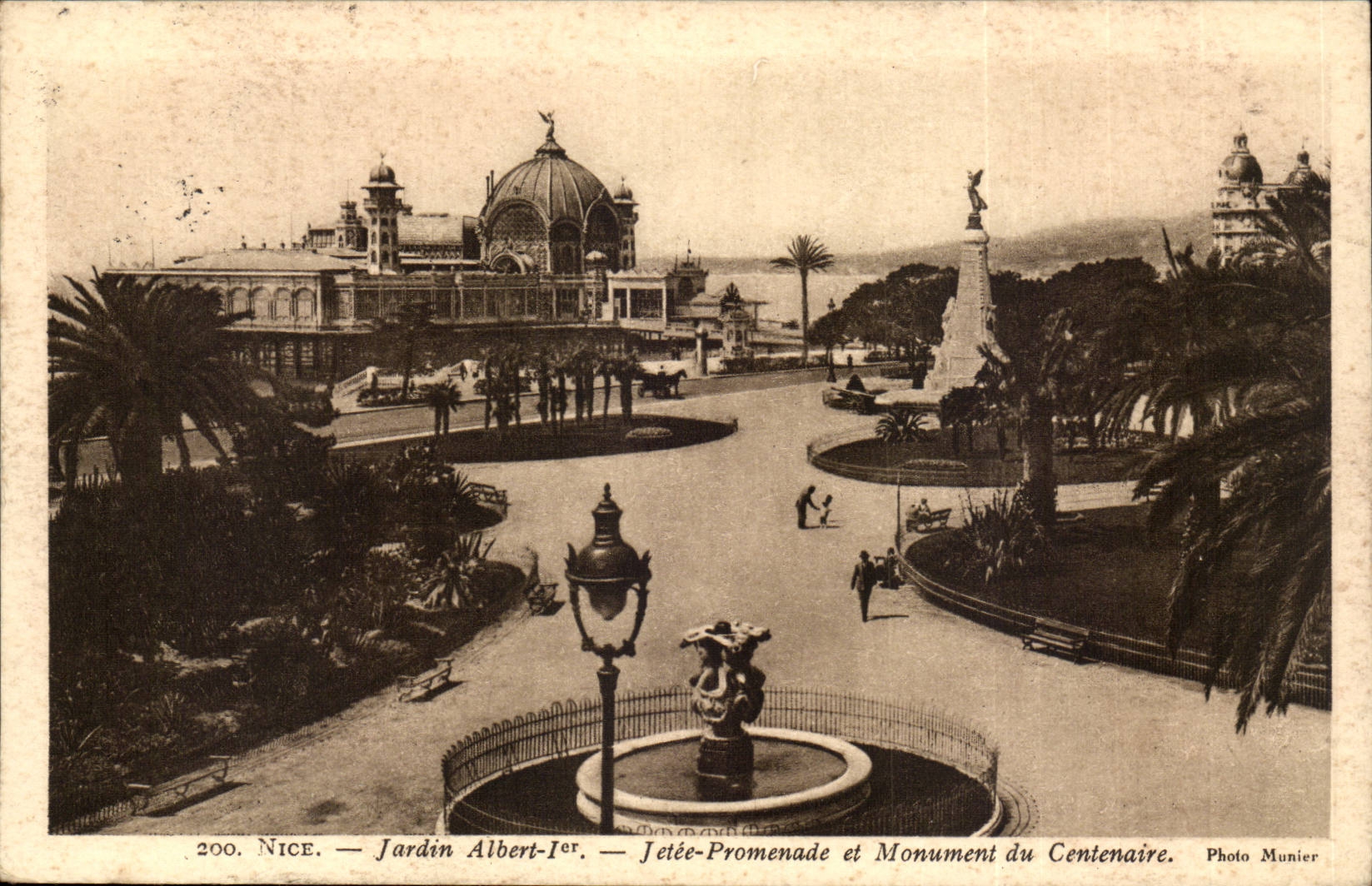 Nice - Garden Albert 1 - Pier walk and Monument of Centenary CPA