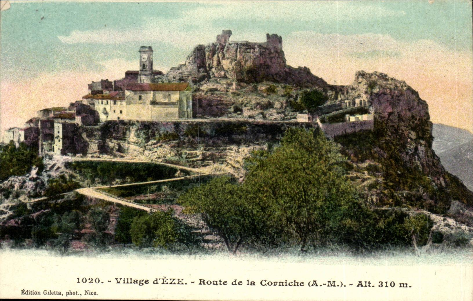 Village D' Eze - Road of the Cornice - alt 310 m - CPA