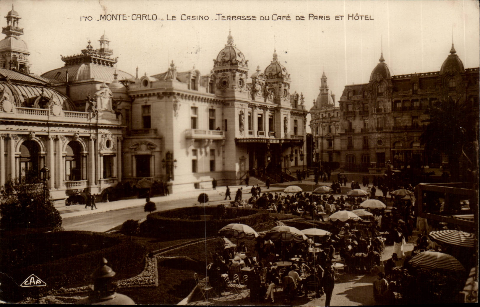 Monaco - Monte Carlo - the Casino Terrace of the Coffee of Paris and Hotel - CPA