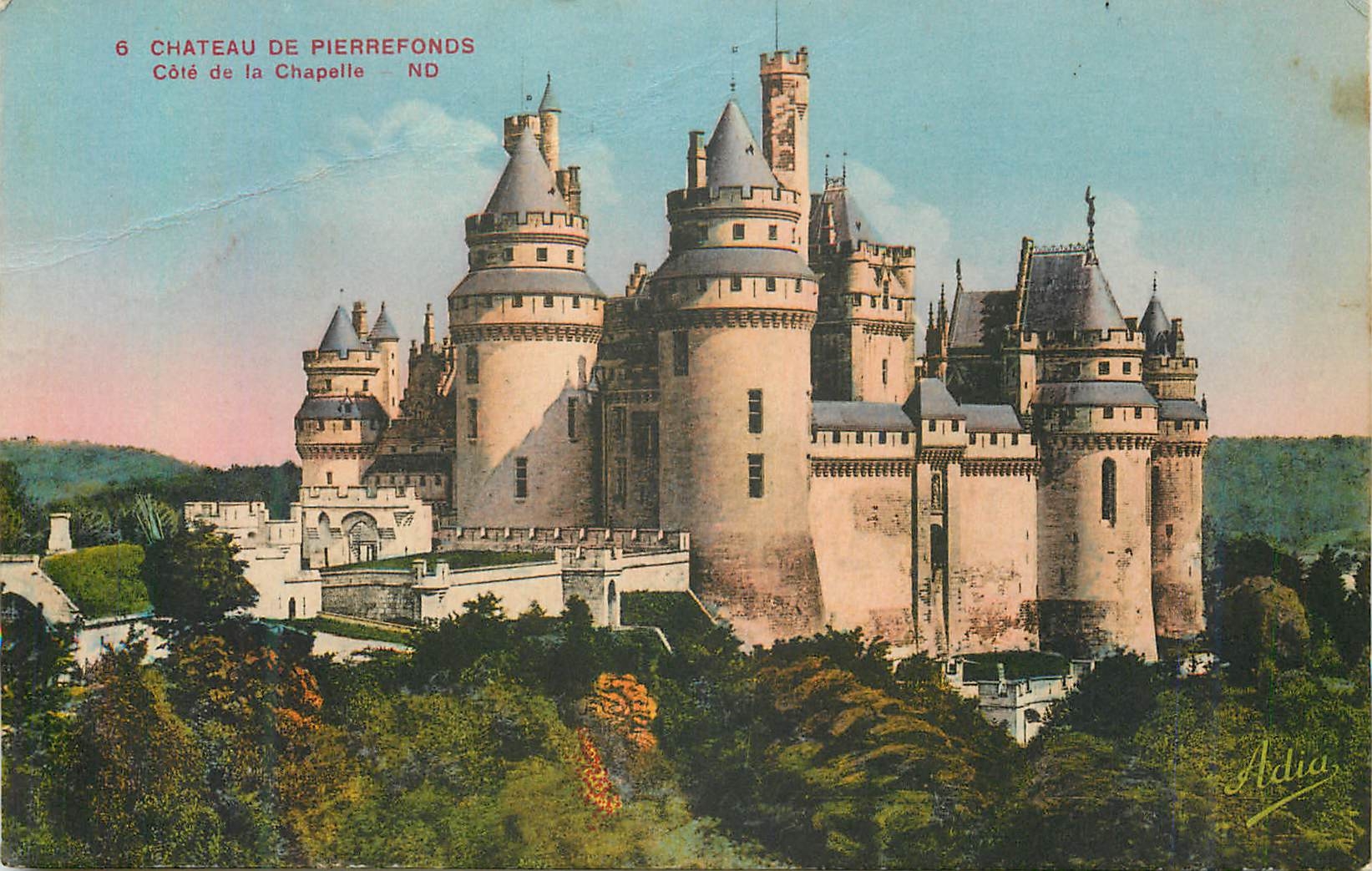 CPA Chateau de Pierrefonds Cote de la Chapelle