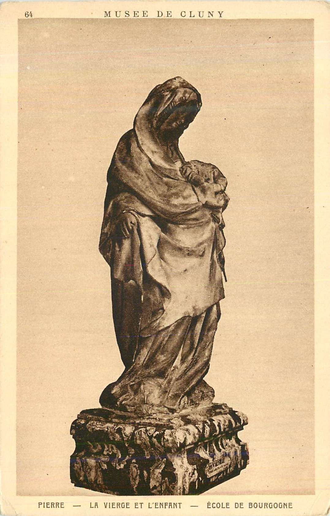 CPA Musee de Cluny Pierre La Vierge et l Enfant Ecole de Bourbogne