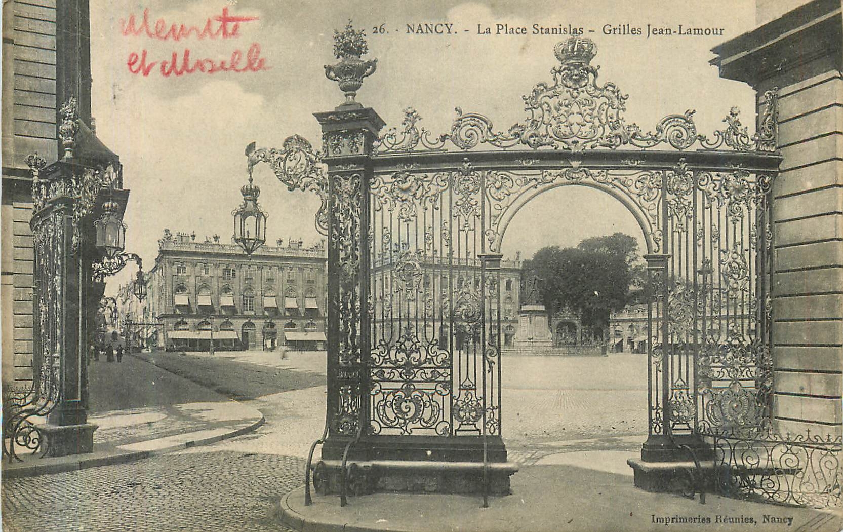 CPA Nancy La Place Stanislas Grilles Jean Lamour