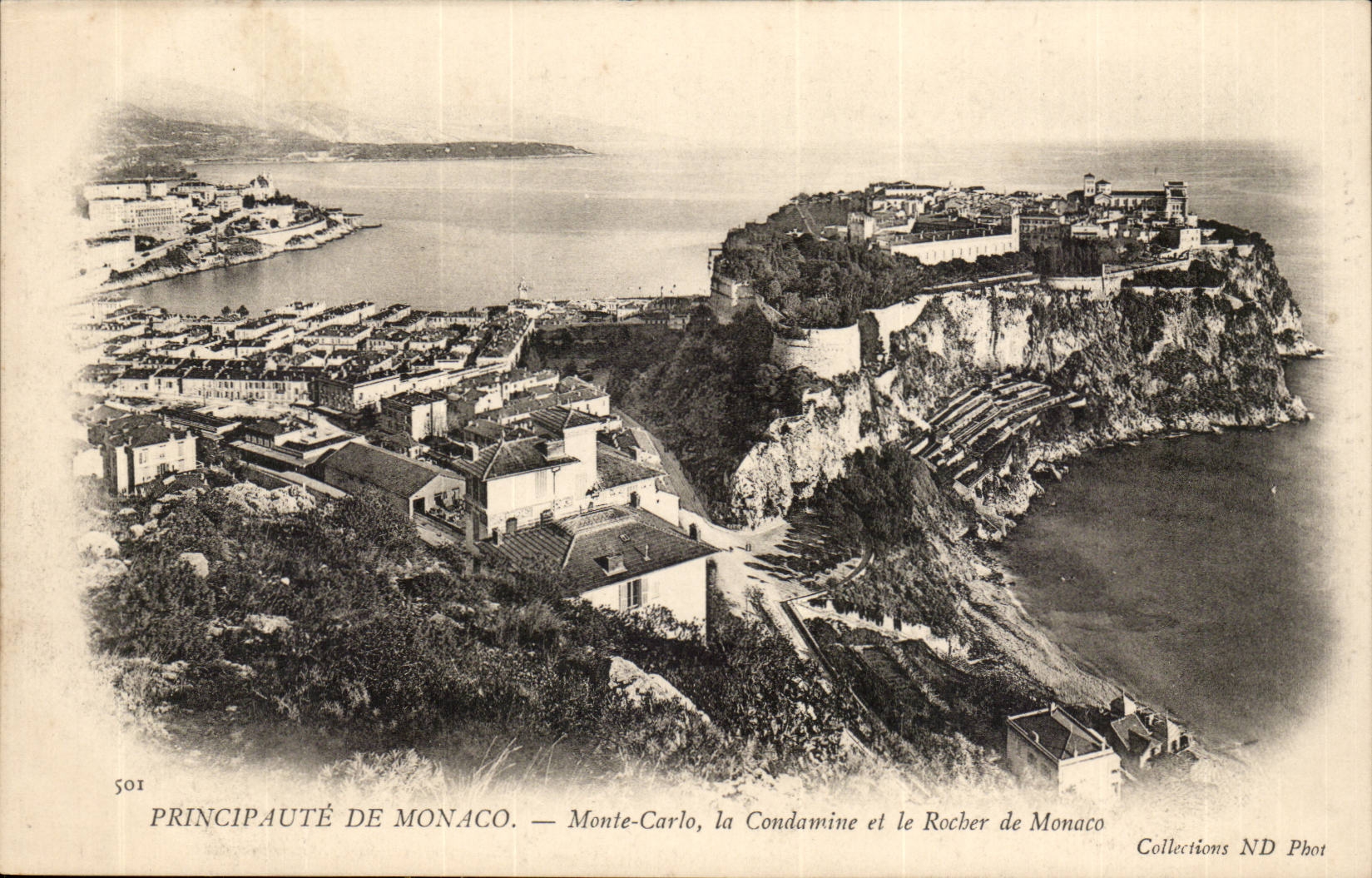 Monaco - Monte Carlo - Condamine and the Rock of Monaco - CPA