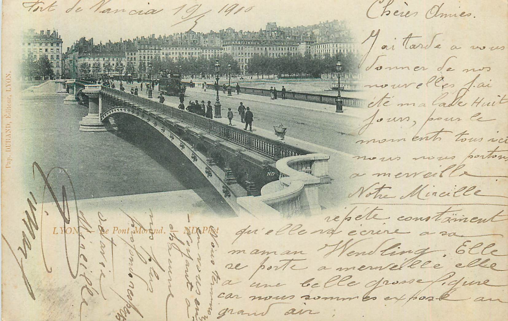 CPA Lyon Le Pont (carte 1900)