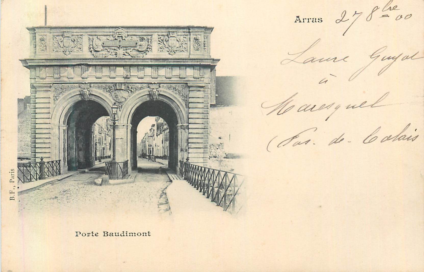 CPA Arras Porte Porte Baudimont (carte 1900)
