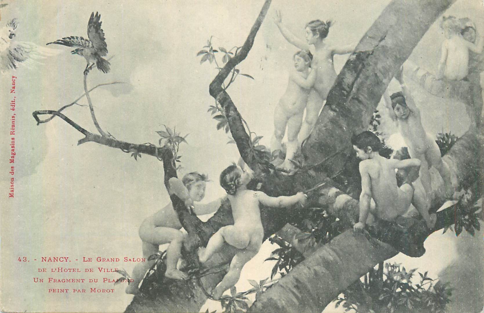 CPA Nancy le Grand Salon de L'Hotel de Ville Un fragment du plafond peint par Mobot