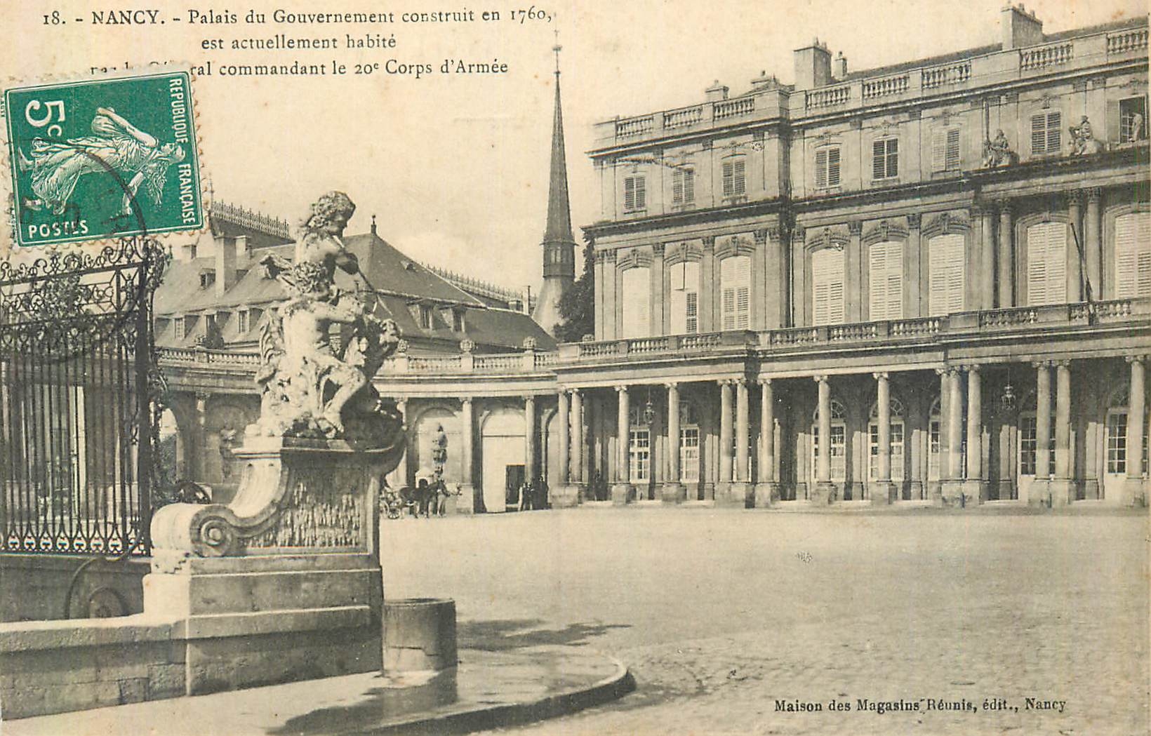 CPA Nancy Palais du Gouvernement Construit en 1760 est Actuellement Habite