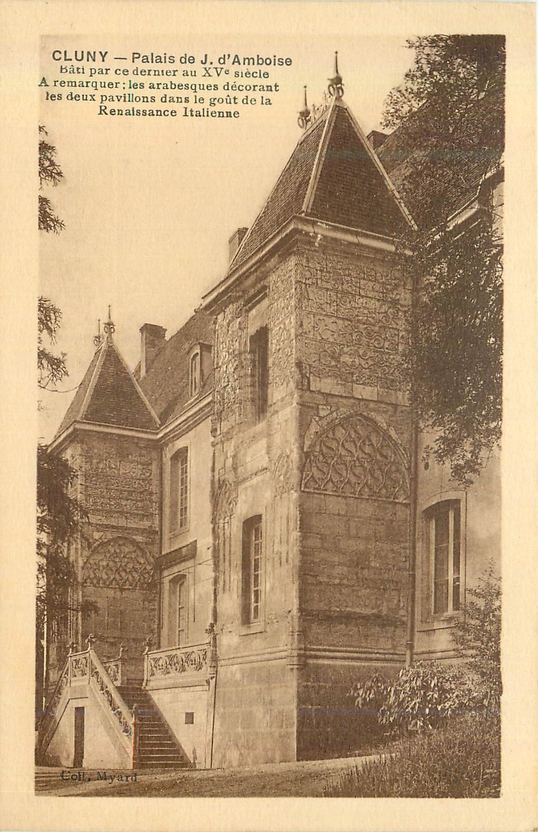 CPA Cluny Palais de J d'Amboise Batit par ce Dernier au XVe Siecle