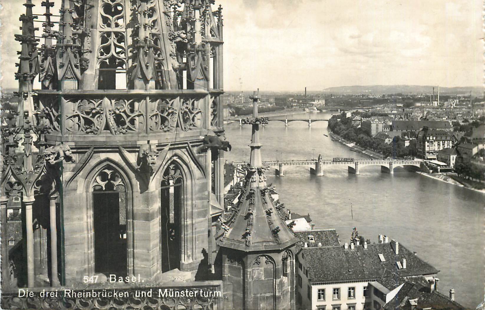 CPM Basel Die Drei Rheinbrukekn Und Munsterturm