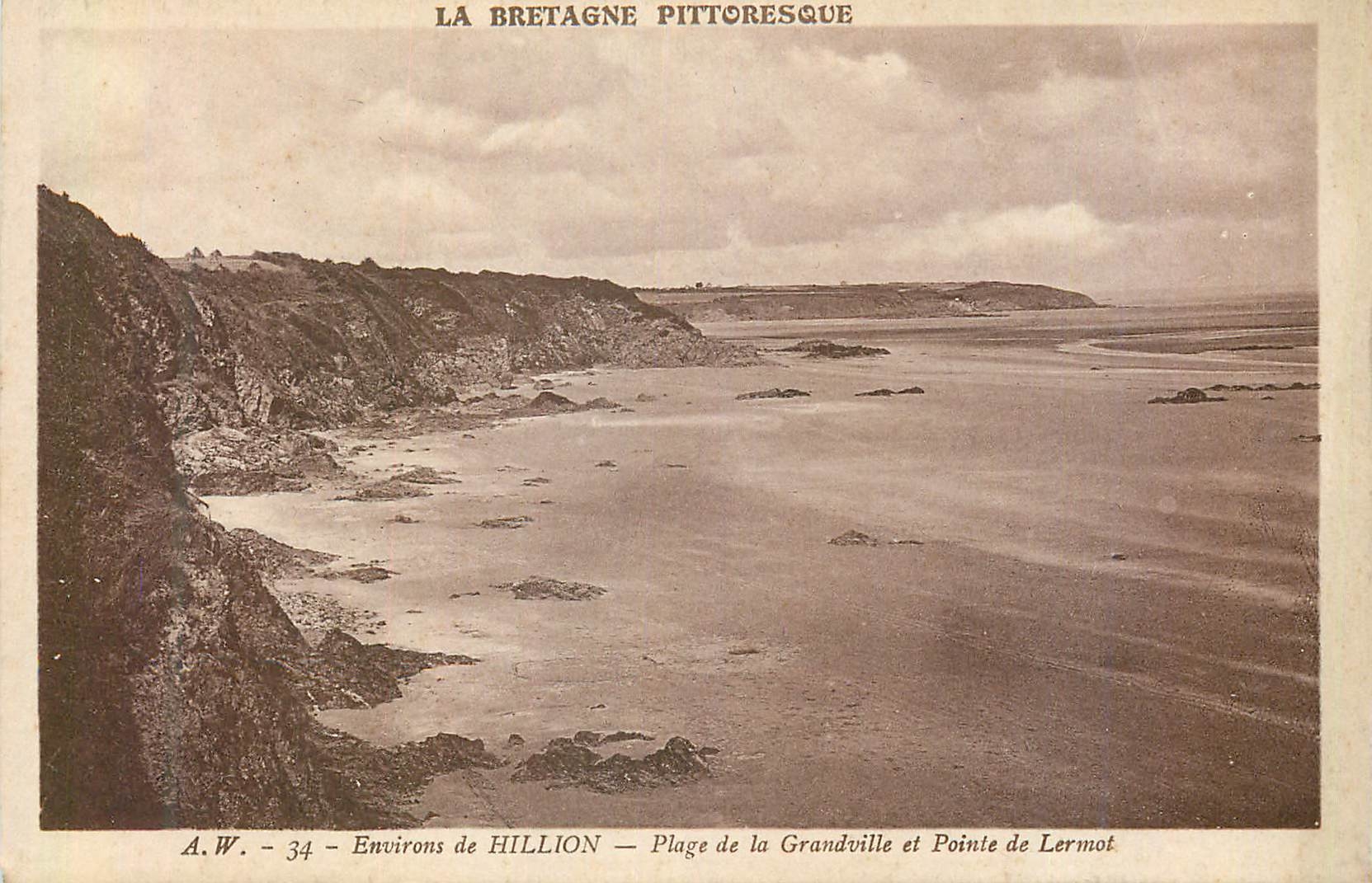 CPA Environs de Hillion Plage de la Grandville et Pointe de Lermot la Bretagne Pittoresque