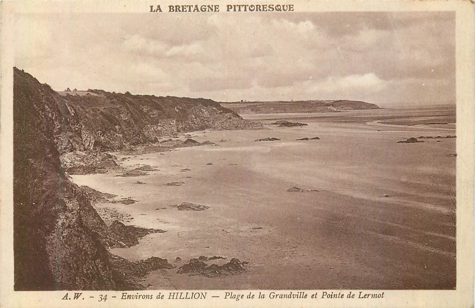 CPA Environs de Hillion Plage de la Grandville et Pointe de Lermot la Bretagne Pittoresque