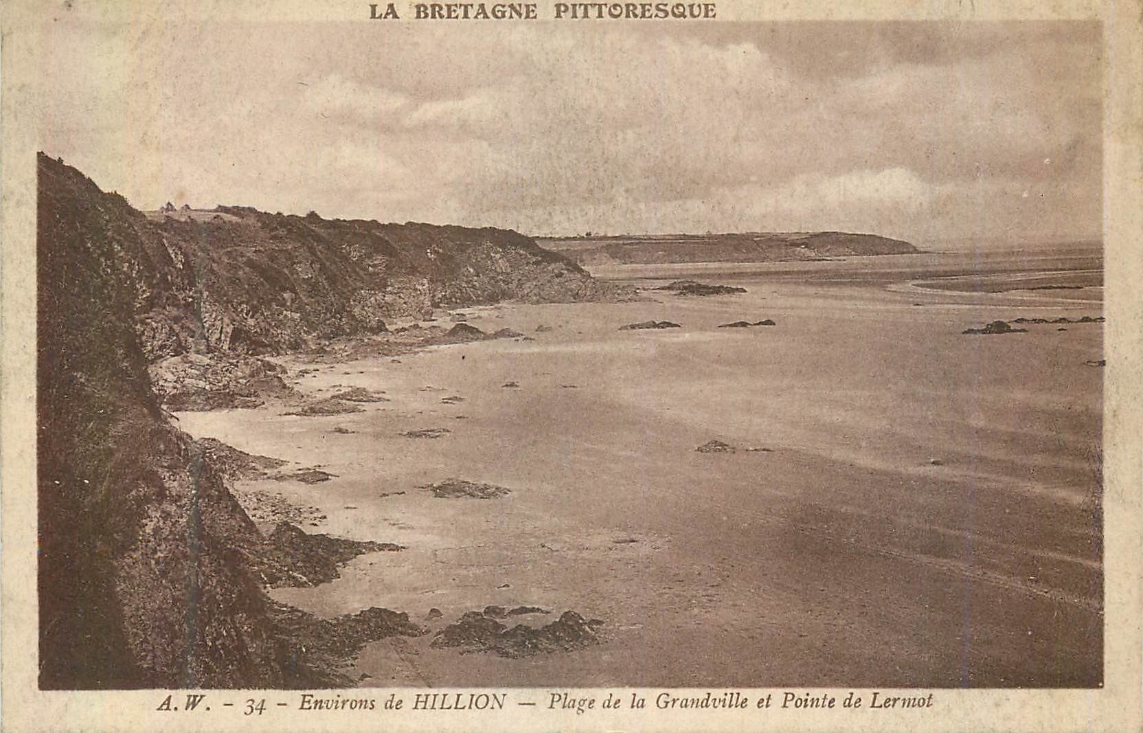 CPA Environs de Hillion Plage de la Grandville et Pointe de Lermot