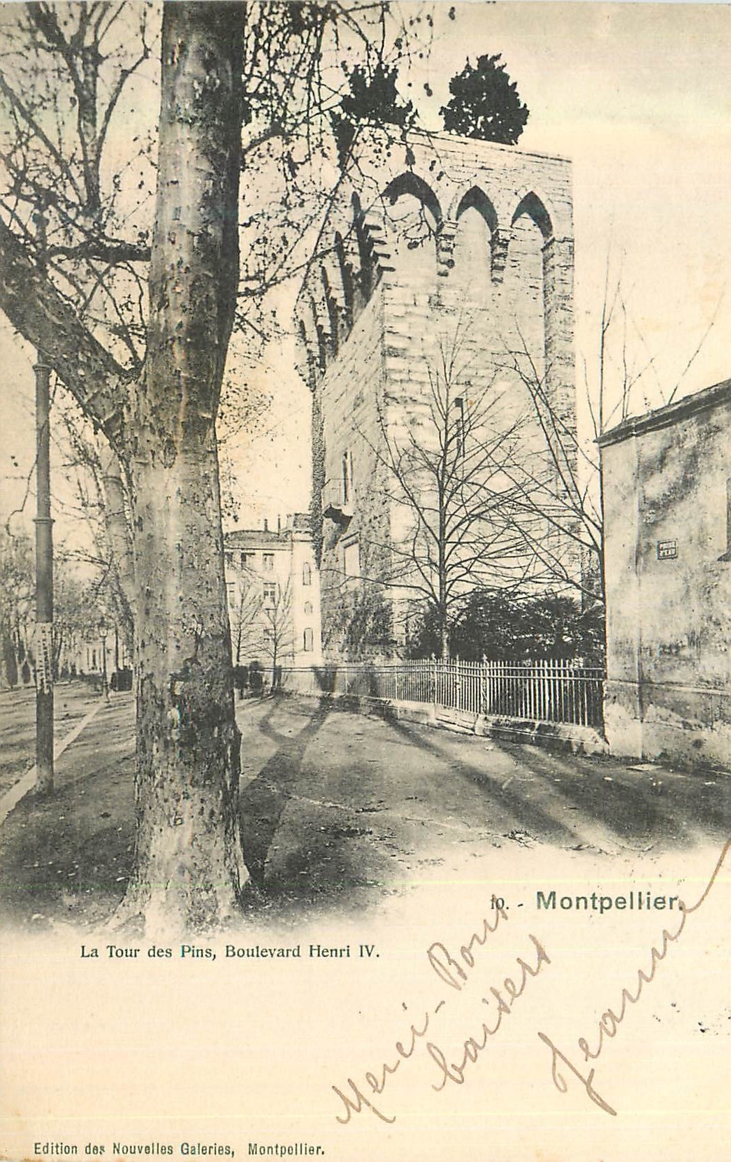 CPA Montpellier la Tour des Pins Boulevard Henri IV (carte 1900)