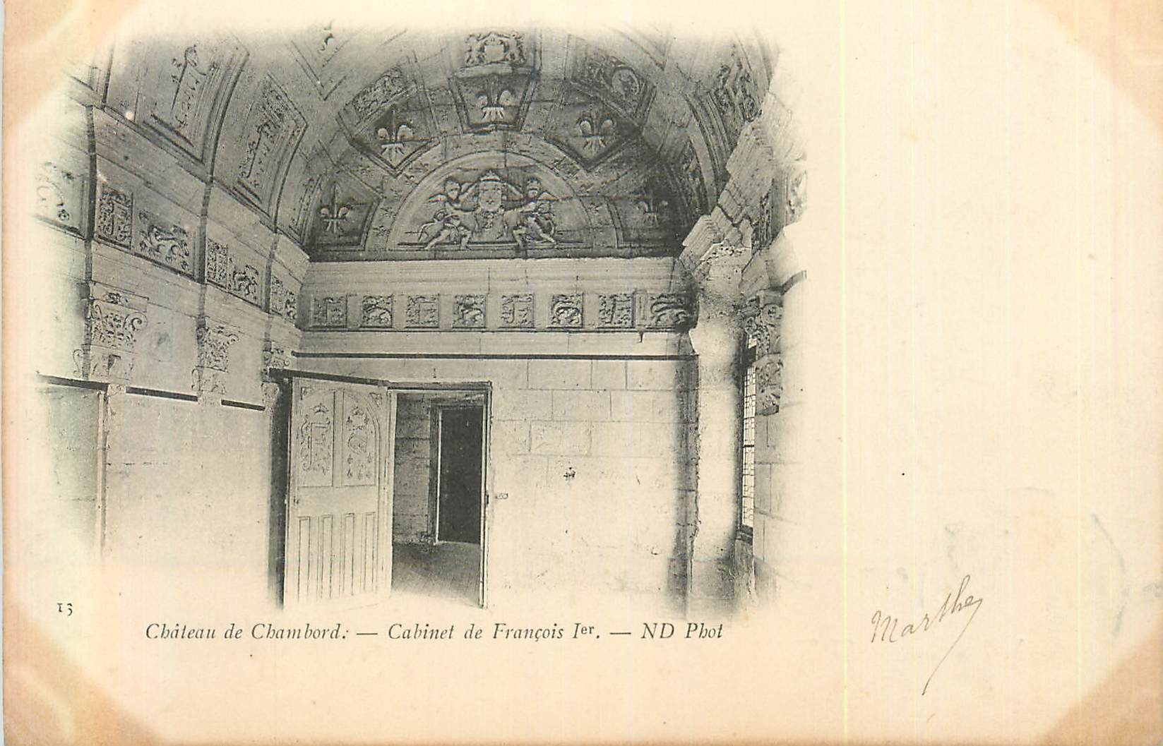 CPA Chateau de Chambord Cabinet de Francois 1er (carte 1900)