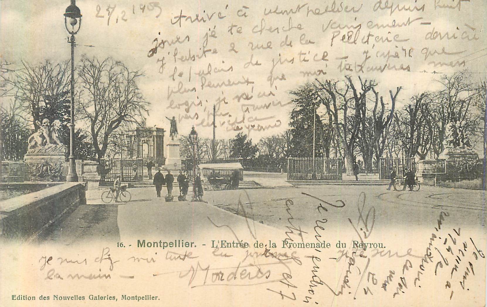 CPA Montpellier L'Entree de la Promenade du Revrou (carte 1900)