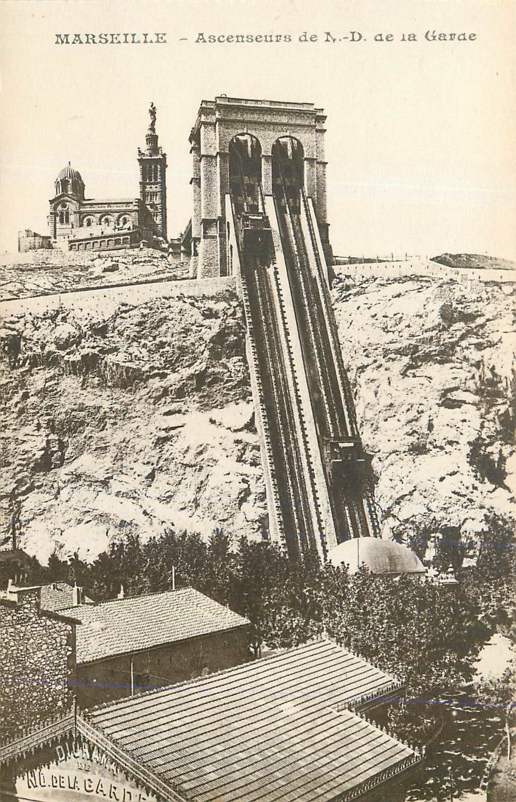 CPA Marseille Ascenseurs de N D de la Garde