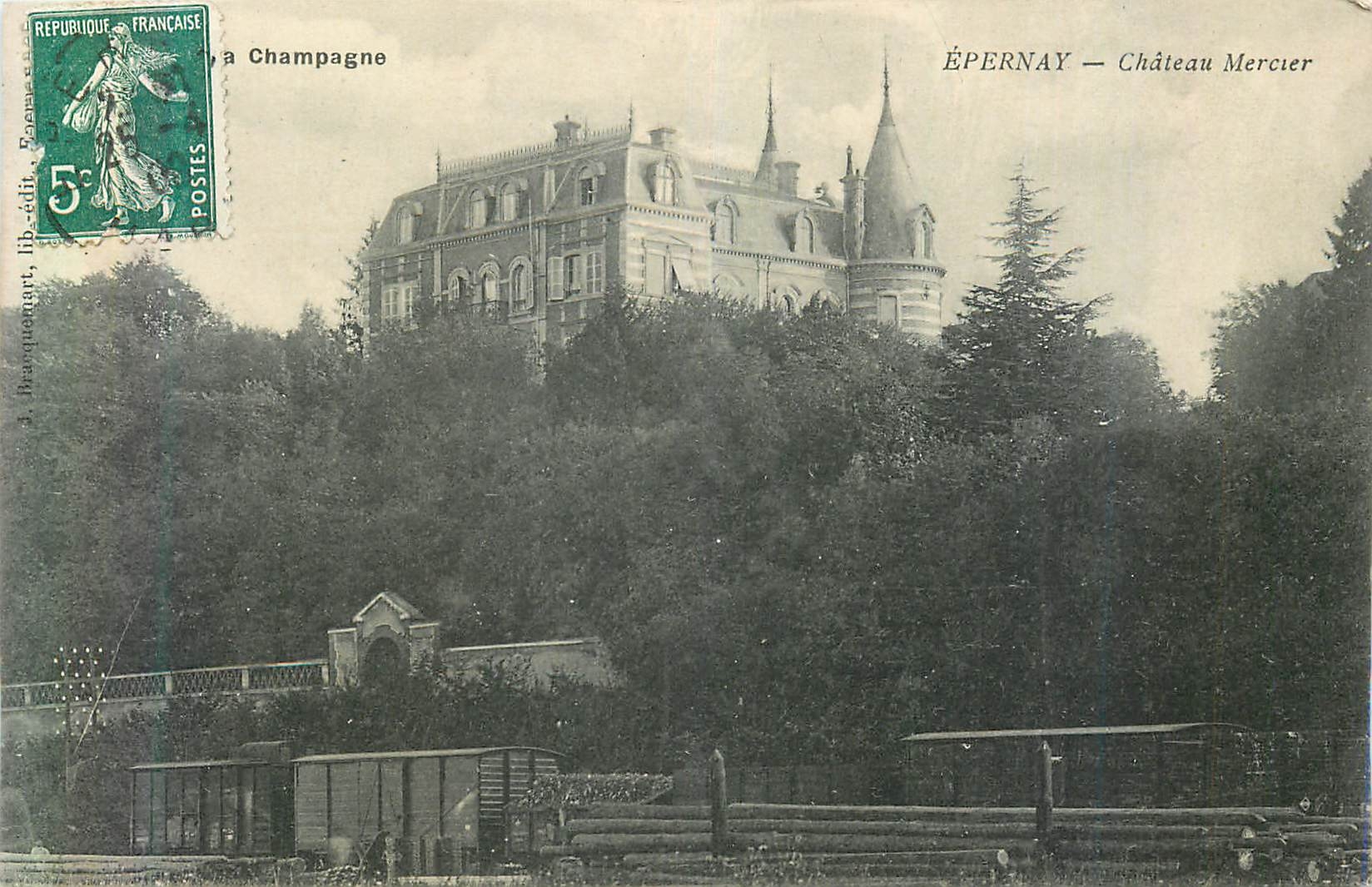 CPA Epernay Chateau Mercier Train