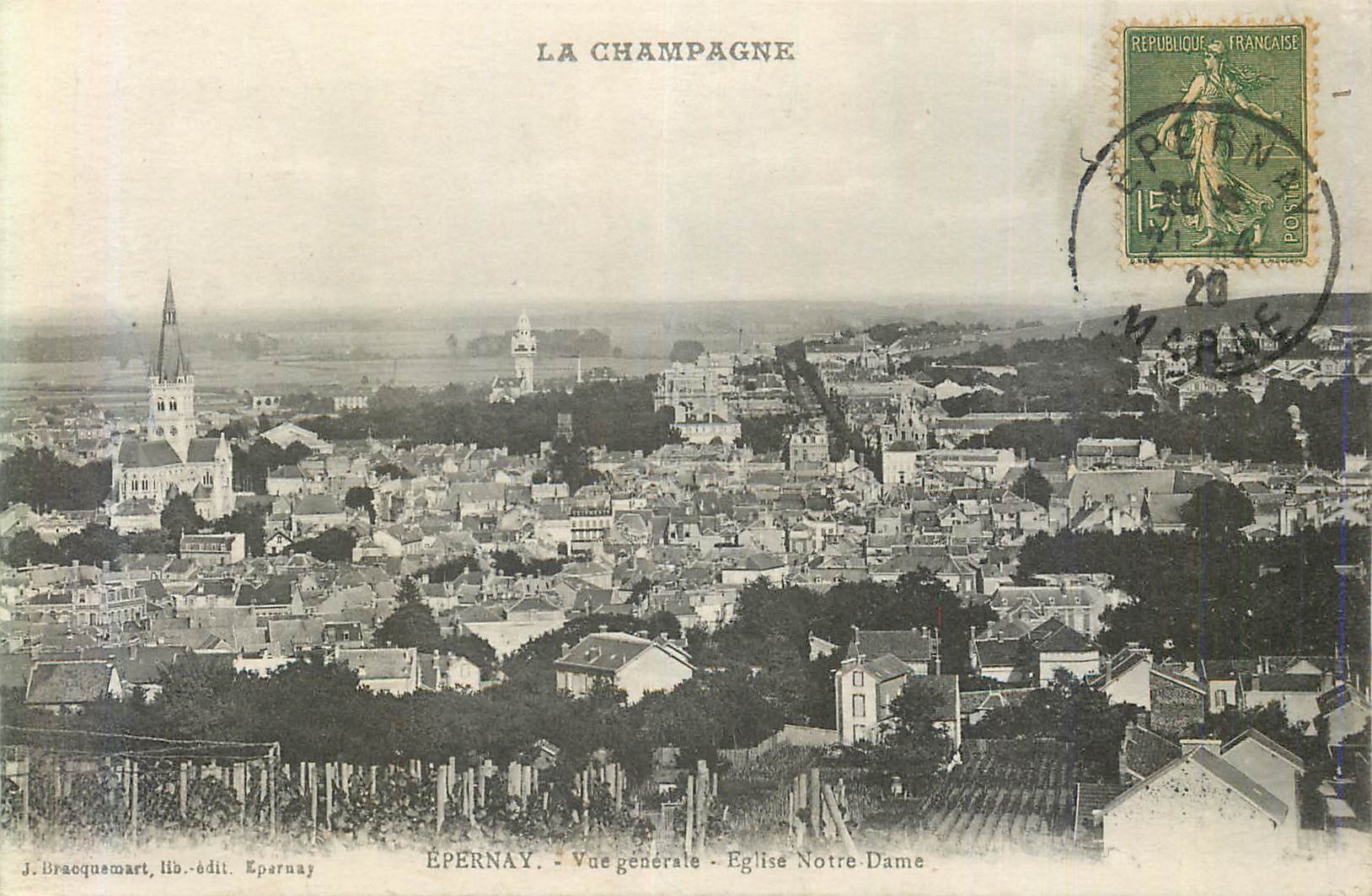 CPA Epernay Vue Generale Eglise Notre Dame