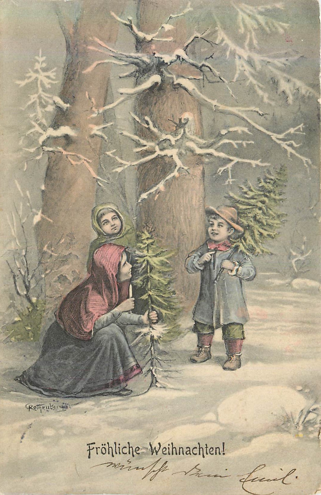 CPA Frohliche Wieihnachten Enfants