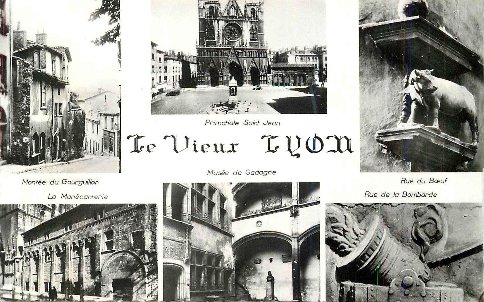 CPM Le Vieux Lyon Quelques Aspects Montee du Gourguillon Rue du bœuf Musee de Gadagne Primatide St Jean La Manecanterie