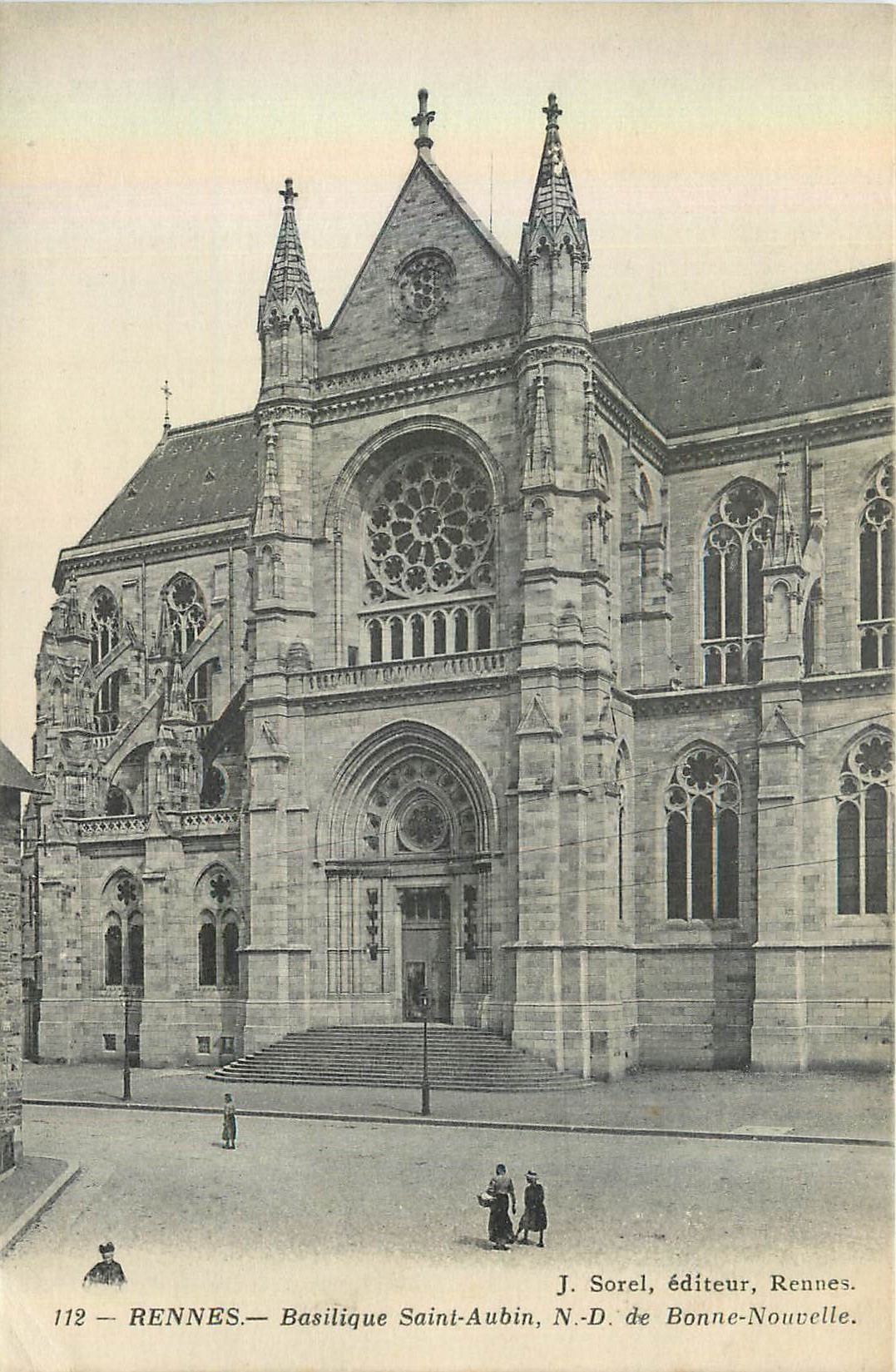 CPA 112 rennes basilique saint aubin n d de bonne nouvelle