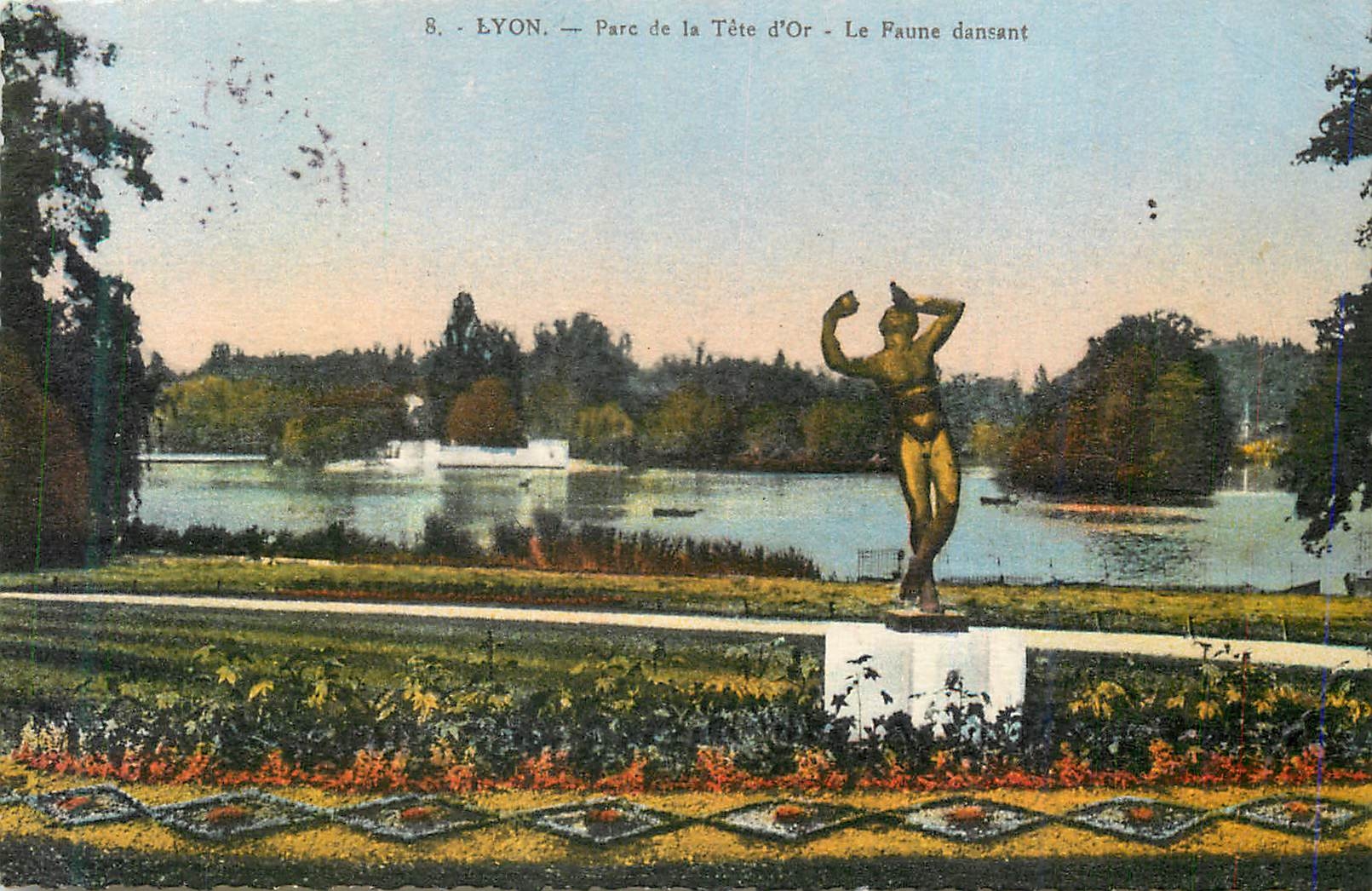CPA 8 lyon parc de la tete d or le faune dansant